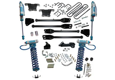 11-16 Ford F250/F350 4WD 4in Suspension Lift Kit w/4-Link Conversion King Clvrs/Shocks – Superlift Suspension