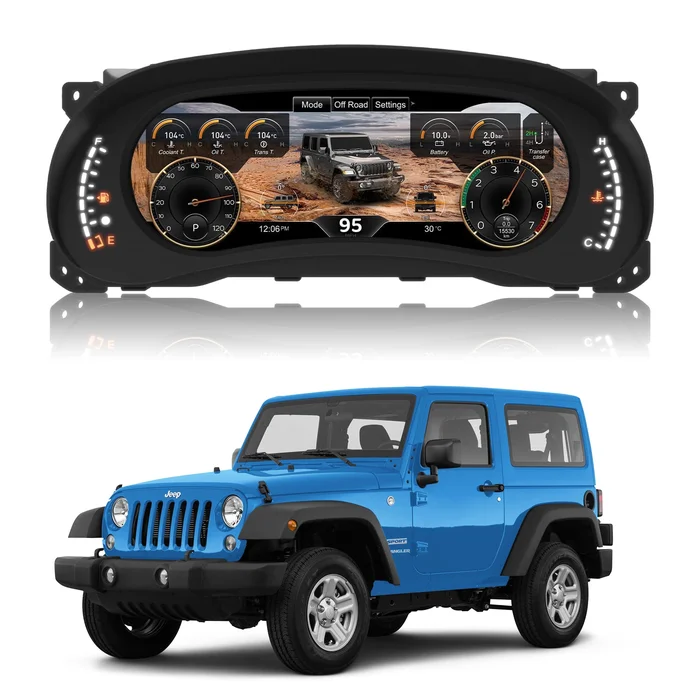12.3” Digital Instrument Cluster Display for Jeep Wrangler JK 2011-2017