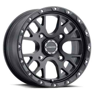 14×7 4-110 4.4BS Vision Wheel VW 545 Satin Black-ATV/UTV