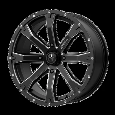 14×7 4×110 4.39BS M42 Bounty Satin Black Milled – MSA Wheels