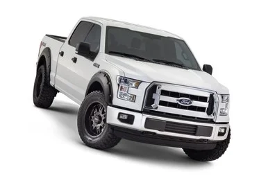 15-17 Ford F150 4pc Set Pocket/Rivet Style Fender Flares Black Smooth Finish – Bushwacker Flares