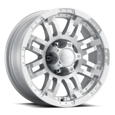 15×6 5×5.0 3.5BS Warrior Silver – Vision Wheel