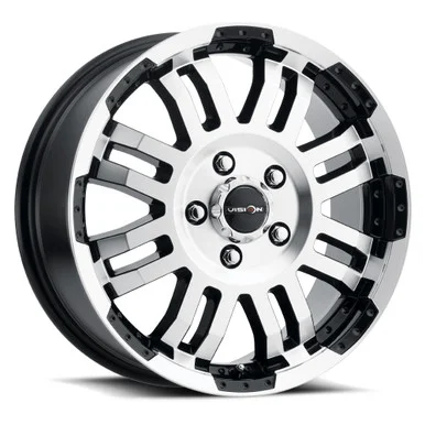 16×6.5 5×130 5.45BS Warrior Black Machined – Vision Wheel