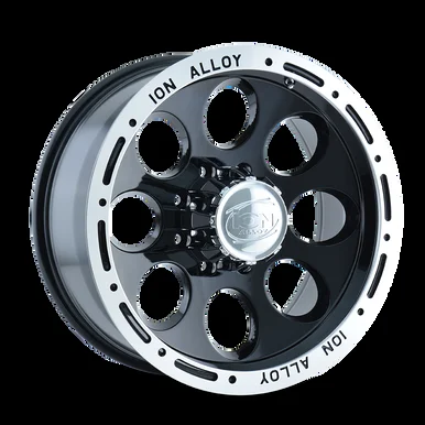 16×8 5×5 4.3BS Type 174 Black/Machined Lip – Ion Wheel
