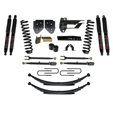 17-19 Ford F250/F350 Gas 4″ Suspension Lift Kit w/Adjustable 4-Links Black MAX 8500 Shocks Gas – Skyjacker Suspension