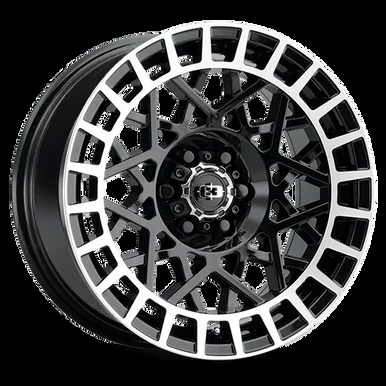 17×8 5×100 6.1BS Savage Black Machined – Vision Wheel