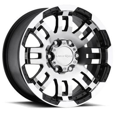 17×8.5 6×5.5 5.75BS Warrior Black Machined – Vision Wheel