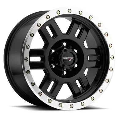17×8.5 8×170 4.75BS 398 Manx Black Machined – Vision Wheel
