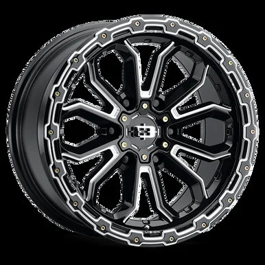17×9 5×5.0 4.5BS Korupt Black Milled – Vision Wheel