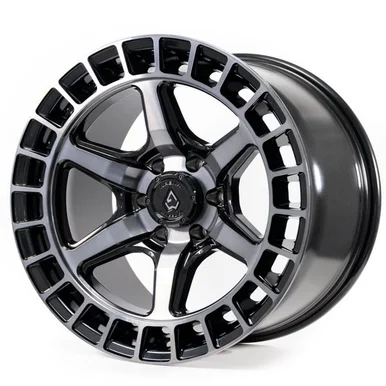17×9 6×5.5 5.07BS TORQUE GLOSS BLK MACH DDT FACE AND LIP