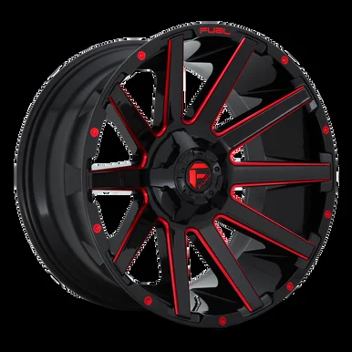 20×10 5×5.5/5×150 4.75BS D643 Contra Gloss Black w/Red Tint – Fuel Off-Road