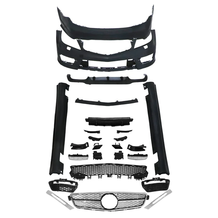 2012-2014 Benz C-Class W204 Upgrade C63 Style Front Rear Bumper Body Kit