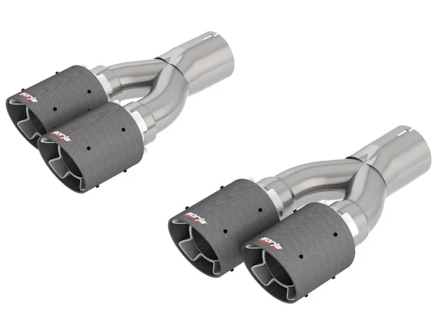 2018-2021 Jeep Grand Cherokee Trackhawk WK2 Tip Kit Dual Round Angle-Cut Carbon Fiber – Bright