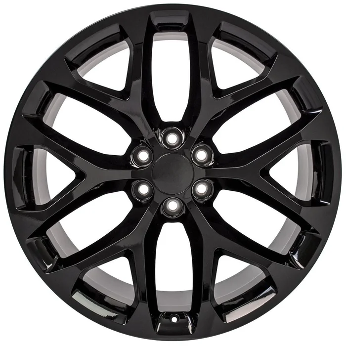 24×10 Replica Wheel CV98B fits Chevy Silverado – Gloss Black
