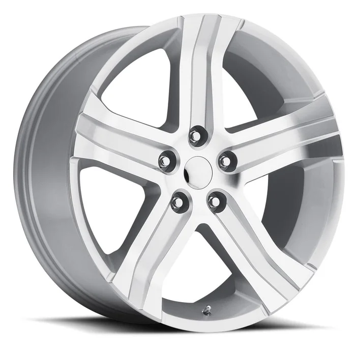 24×10 Silver Machined Face Ram Truck Style Wheels (FR69, 5×139.7, +25 Offset)