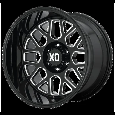 24×12 6×5.5 4.77BS XD849 Grenade 2 Gloss Black Milled – XD Wheels