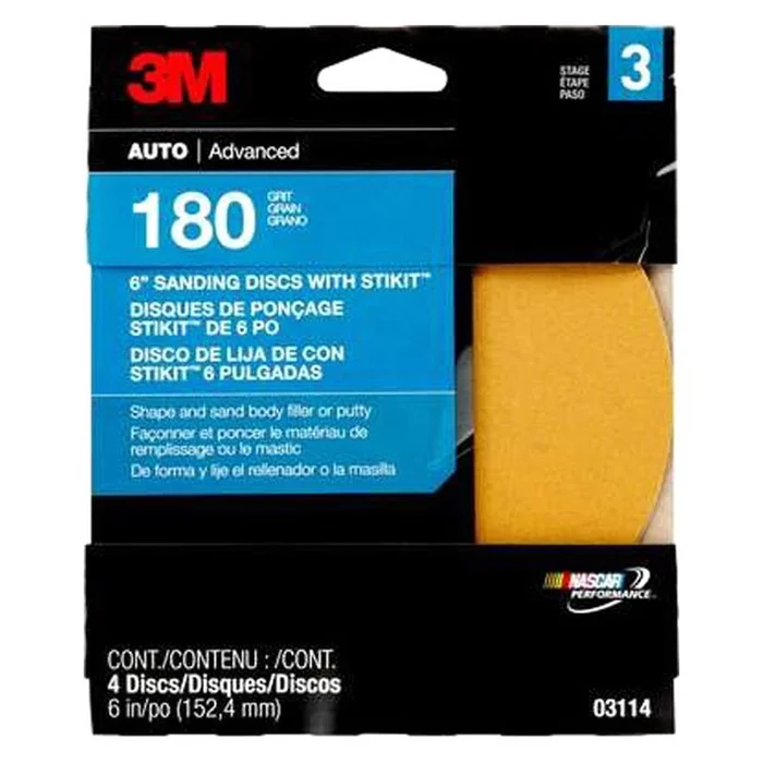 3M – 03114 – Adhesive Backed Sanding Discs, 6 in, Fine grit