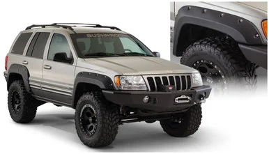 99-04 Jeep WJ 4pc Set Cut-Out Fender Flares Black Textured Finish – Bushwacker Flares
