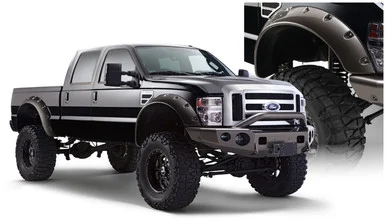 99-10 Ford F250SD-F550SD Front 2pc CO Fender Flares Blk – Bushwacker