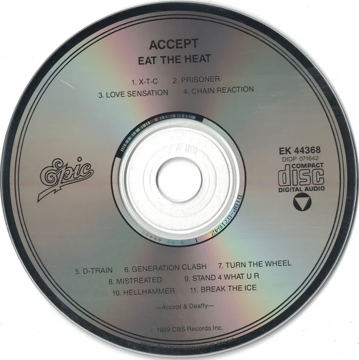 Accept Eat The Heat 1989 CD Professionally Cleaned