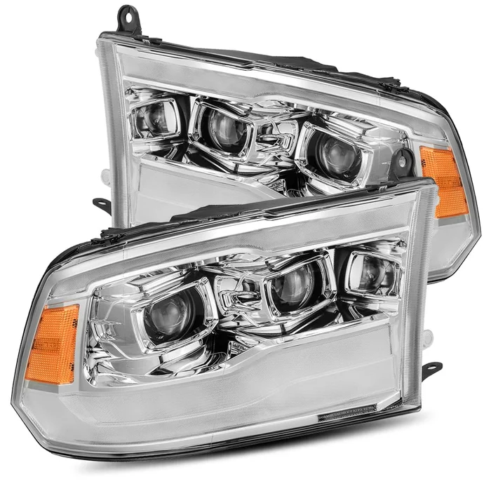 AlphaRex 09-18 Ram Truck PRO-Series Projector Headlights Plank Style Design Chrome w/ Sequential Signal, Top/Bottom DRL – 880598