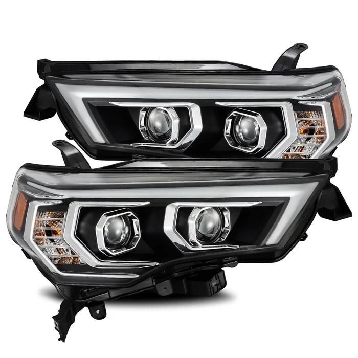 AlphaRex 14-20 Toyota 4Runner LUXX-Series LED Projector Headlights Plank Style Design Black w/ Activation Light + Sequential Signal – 880722