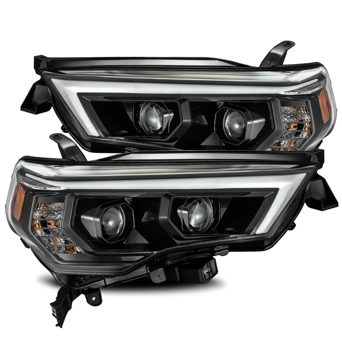 AlphaRex 14-20 Toyota 4Runner LUXX-Series LED Projector Headlights Plank Style Design Midnight Black w/ Activation Light + Sequential Signal – 880720