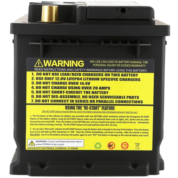 Antigravity H7/Group 94R Lithium Car Battery w/Re-Start – AG-H7-80-RS