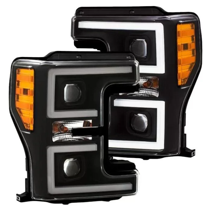 ANZO LED Headlights 17-18 Ford F-250 Super Duty Plank-Style L.E.D. Headlight Black (Pair) – 111388