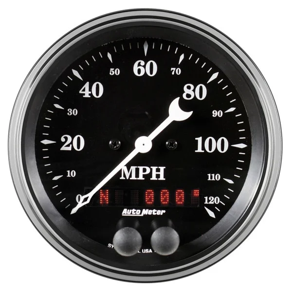 Auto Meter Gauge Speedometer 3 3/8in 120mph GPS Old Tyme Black – 1749