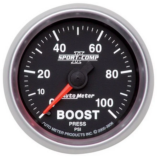 Autometer 2-1/16in 0-100 PSI Mechanical Boost Gauge – 3606