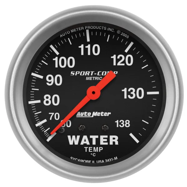 Autometer 2-5/8in 60-140 Degree C Mechanical Water Temperature Sport-Comp Gauge – 3431-M