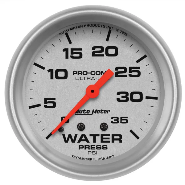 Autometer 66.7mm 35 PSI Mechanical Water Pressure Gauge – 4407