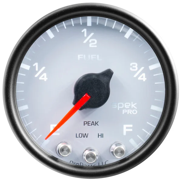 Autometer Spek-Pro Gauge Fuel Level 2 1/16in 0-270 Programmable Wht/Blk – P31212