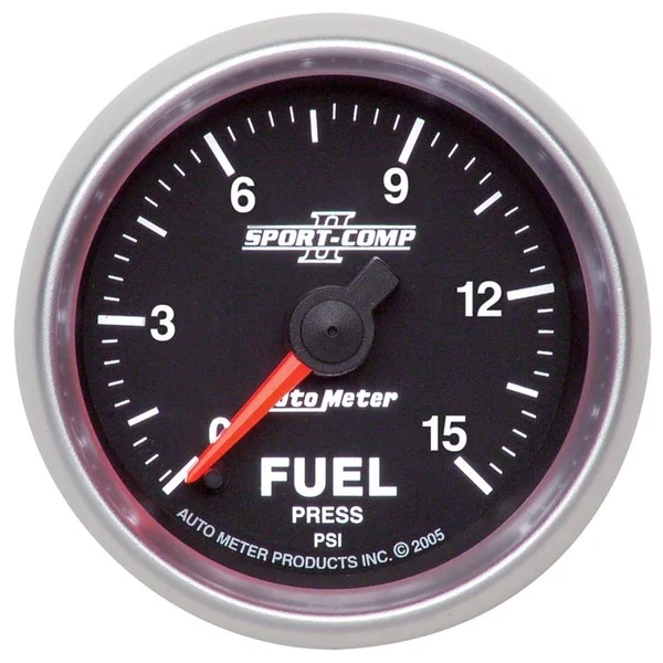 Autometer Sport-Comp II 52mm 0-15 PSI Full Sweep Electronic Fuel Pressure Gauge – 3661