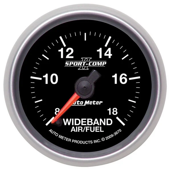 Autometer Sport-Comp II 52mm 8:1-18:1 AFR Wideband Air/Fuel Ratio Analog Gauge – 3670