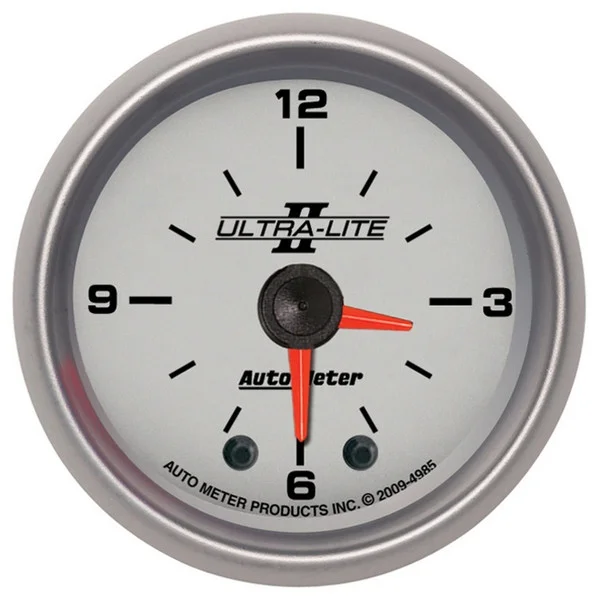 Autometer Ultra-Lite II 2in Illuminated Analog Full Sweep Electronic 12 Hour Clock – 4985