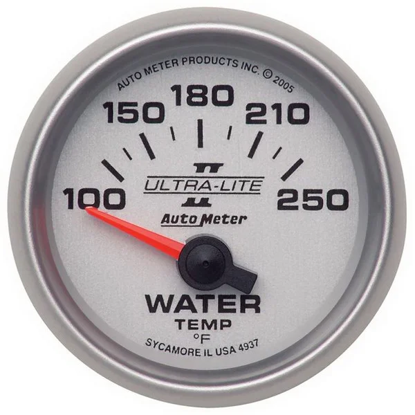 Autometer Ultra-Lite II 52mm 100-250 Deg F Short Sweep Electronic Water Temp Gauge – 4937