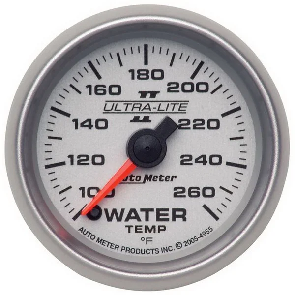 Autometer Ultra-Lite II 52mm 100-260 Deg F Full Sweep Electric Water Temperature Gauge – 4955