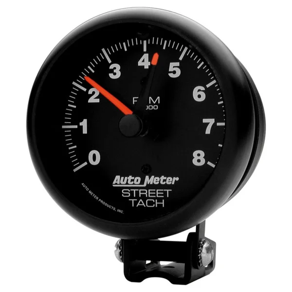 Autometer Z-Series 3-3/4in 8K RPM Pedestal w/ Red Line Tachometer Gauge – 2894