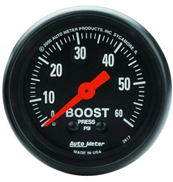 Autometer Z Series 52mm 0-60 PSI Mechanical Boost Gauge – 2617