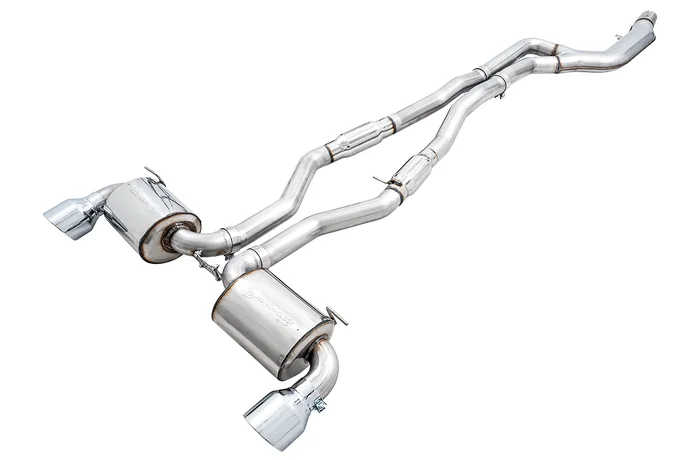 AWE Resonated Touring Edition Exhaust for A90 Supra – 5″ Chrome Silver Tips – 3015-32118