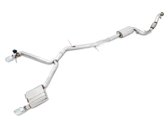 AWE SwitchPath Exhaust for B9 A4, Dual Outlet – Chrome Silver Tips (includes DP and SwitchPath Remote) – 3025-32014