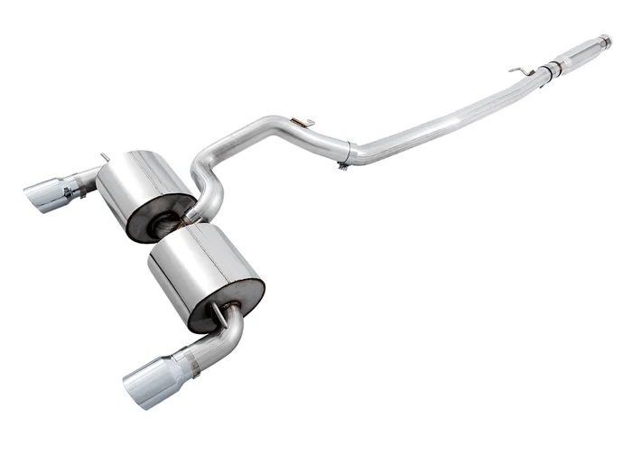 AWE Touring Edition Cat-back Exhaust for Ford Focus RS- Resonated – Chrome Silver Tips – 3020-32036