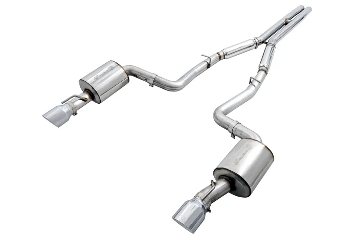 AWE Touring Edition Exhaust for 15+ Charger 6.4 / 6.2 SC – Chrome Silver Tips – 3020-32056