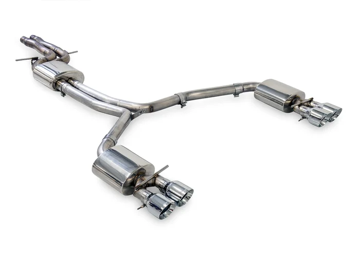AWE Touring Edition Exhaust for Audi C7.5 A6 3.0T – Quad Outlet, Chrome Silver Tips – 3015-42072