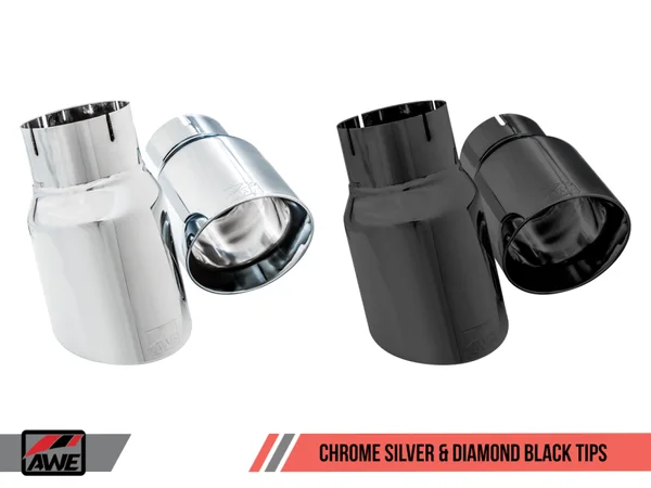 AWE Tuning Ford Focus RS Touring Edition Cat-back Exhaust- Non-Resonated – Chrome Silver Tips – 3015-32088