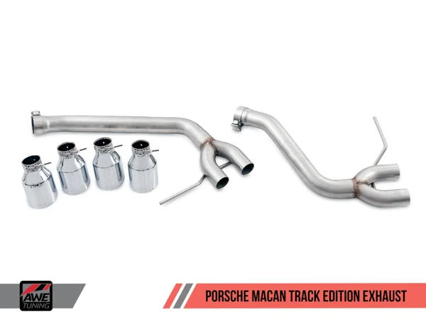 AWE Tuning Porsche Macan Track Edition Exhaust System – Diamond Black 102mm Tips – 3020-43040