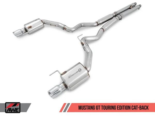 AWE Tuning S550 Mustang GT Cat-back Exhaust – Touring Edition (Chrome Silver Tips) – 3015-32084