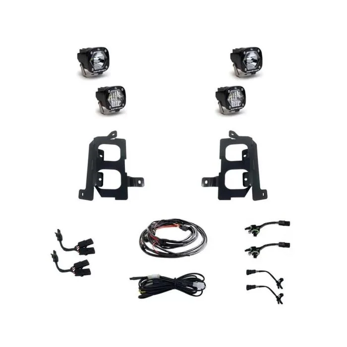 Baja Designs 19-22 GMC 1500 S1 Fog Pocket Mount Kit Clear Spot / Clear Wide Cornering – 448085